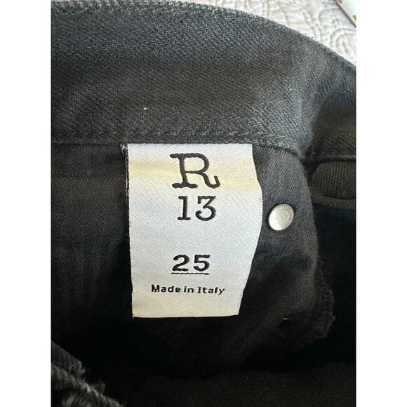 R13 Black Sequin Fringe Jean Shorts - Picture 11 of 11